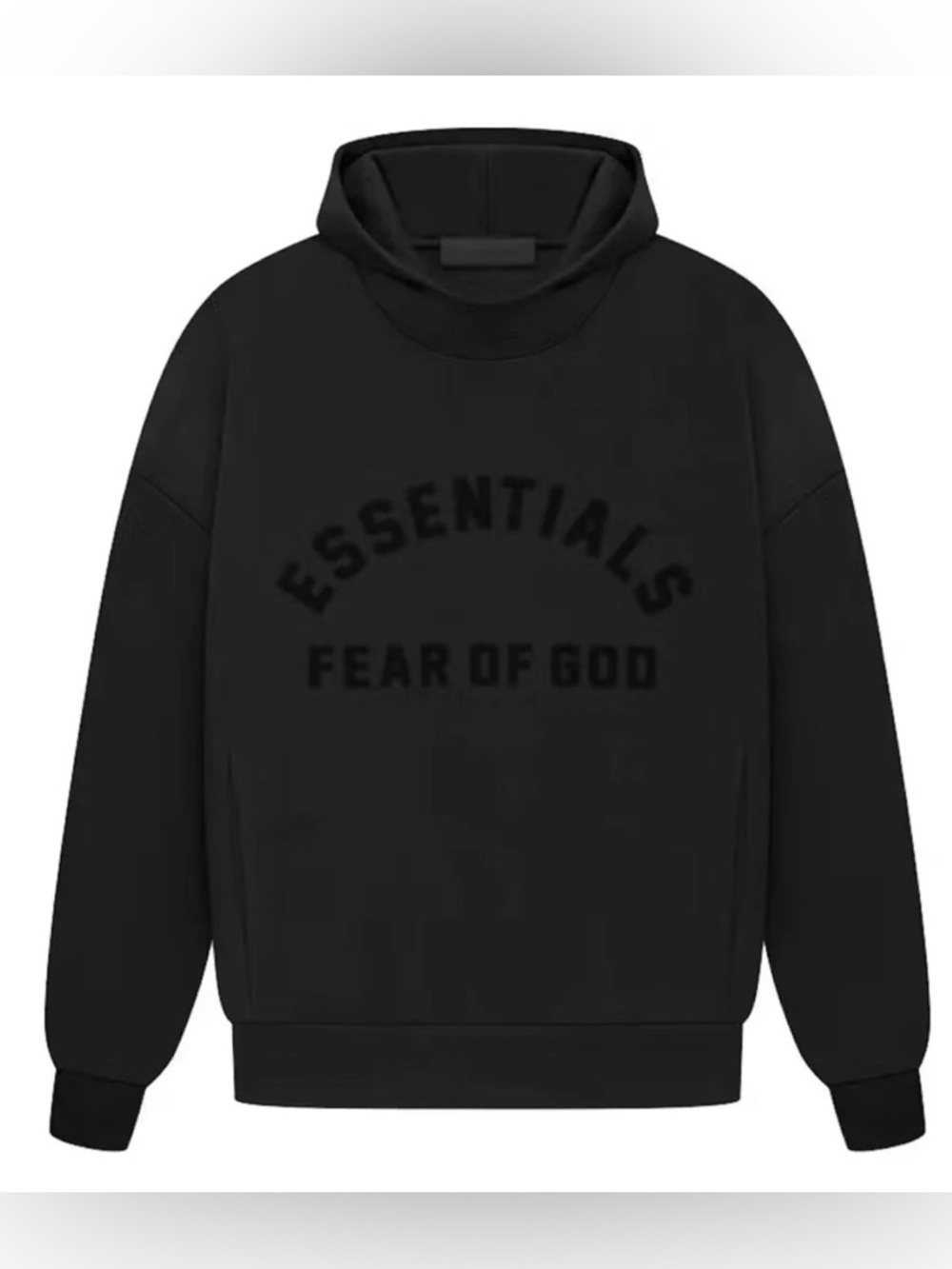 Essentials Fear Of God Jet Black Hoodie XL, Extra Large